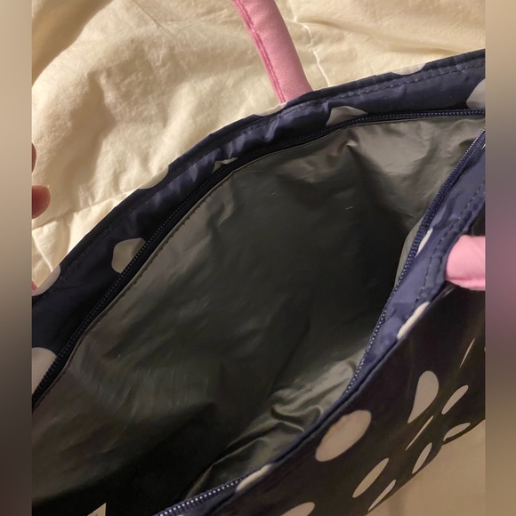 Ellen Tracy Polka Dot Lunch bag/satchel - Picture 3 of 4